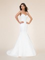 Moonlight Tango T862 figure-flattering satin mermaid bridal gown with sweetheart neckline