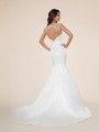 Moonlight Tango T862 eye-catching illusion keyhole back mermaid wedding dress with buttons along zipper and to end of train