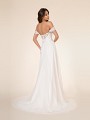 Moonlight Tango T863 flowy open back bridal gown with lace appliques and sweep train Moonlight Tango T863 flowy open back bridal gown with lace appliques and sweep train