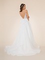 Moonlight Tango T866 eye-catching deep illusion V-back A-line bridal gown with organza bow Moonlight Tango T866 eye-catching deep illusion V-back A-line bridal gown with organza bow