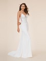 Moonlight Tango T867 soft and delicate crepe back satin mermaid gown with deep V-neck and lace-up side bodice Moonlight Tango T867 soft and delicate crepe back satin mermaid gown with deep V-neck and lace-up side bodice