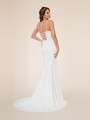 Moonlight Tango T867 open lace-up back crepe back satin mermaid bridal gown with sweep train Moonlight Tango T867 open lace-up back crepe back satin mermaid bridal gown with sweep train