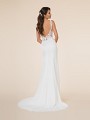 Moonlight Tango T869 crepe back satin and net deep V-back mermaid dress with sweep train Moonlight Tango T869 crepe back satin and net deep V-back mermaid dress with sweep train