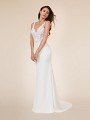 Moonlight Tango T871 crepe back satin mermaid bridal gown with re-embroidered lace appliques and beading Moonlight Tango T871 crepe back satin mermaid bridal gown with re-embroidered lace appliques and beading