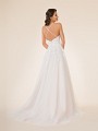 Moonlight Tango T872 sexy crisscross open back A-line bridal gown voluminous tulle skirt and sweep train Moonlight Tango T872 sexy crisscross open back A-line bridal gown voluminous tulle skirt and sweep train