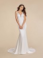 Moonlight Tango T881 crepe back satin mermaid wedding dress with deep sweetheart neckline 
