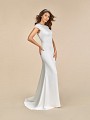 Moonlight Tango T882 contemporary satin wedding dress with sabrina neckline 