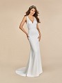 Moonlight Tango T884 simple and chic wedding dress with deep v-neckline 