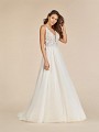 Moonlight Tango T888 unlined v-neck wedding dress with rose net fabric  