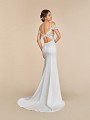 Moonlight Tango T894 rose net mermaid wedding dress with cutouts at back 