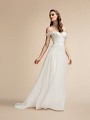 Off-the-shoulder Chiffon A-line Gown with Sweetheart Neckline Moonlight T902 Off-the-shoulder Chiffon A-line Gown with Sweetheart Neckline Moonlight T902