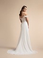Swag sleeve Chiffon A-line Bridal Gown with Lace Illusion Back Bodice Moonlight T902 Swag sleeve Chiffon A-line Bridal Gown with Lace Illusion Back Bodice Moonlight T902