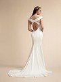 Crepe Mermaid Bridal Dress with Back Cutouts and Sweep Train Moonlight T904 Crepe Mermaid Bridal Dress with Back Cutouts and Sweep Train Moonlight T904