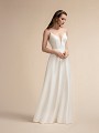 Classic Deep Sweetheart Crepe Wedding Dress With Beaded Straps Moonlight T905
