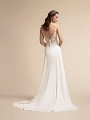 Sexy Illusion Lace Low Back Crepe Wedding Dress with Sweep Train Moonlight T905 Sexy Illusion Lace Low Back Crepe Wedding Dress with Sweep Train Moonlight T905