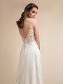 Simple Crepe A-line Wedding Dress with Low Lace Back & Thin Straps Moonlight T905 Simple Crepe A-line Wedding Dress with Low Lace Back & Thin Straps Moonlight T905