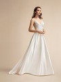 Romantic  Satin A-line Gown with Low V-back Moonlight T907