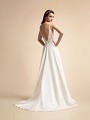 Satin Wedding Dress with Lace Bodice and Side Illusion Insets Moonlight T907