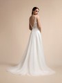 Deep Illusion V-back Wedding Dress with Tulle Skirt Moonlight T909 Deep Illusion V-back Wedding Dress with Tulle Skirt Moonlight T909