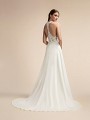 Illusion Racerback Bridal Gown with Lace Appliques and Sweep Train Moonlight T910