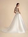 Simple Illusion Bateau Back With Lace Mikado A-line Bridal Gown Moonlight T913 Simple Illusion Bateau Back With Lace Mikado A-line Bridal Gown Moonlight T913