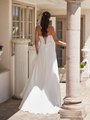 Moonlight Tango T923 eye-catching crisscross lace-up back flowing A-line silhouette with sweep train Moonlight Tango T923 eye-catching crisscross lace-up back flowing A-line silhouette with sweep train