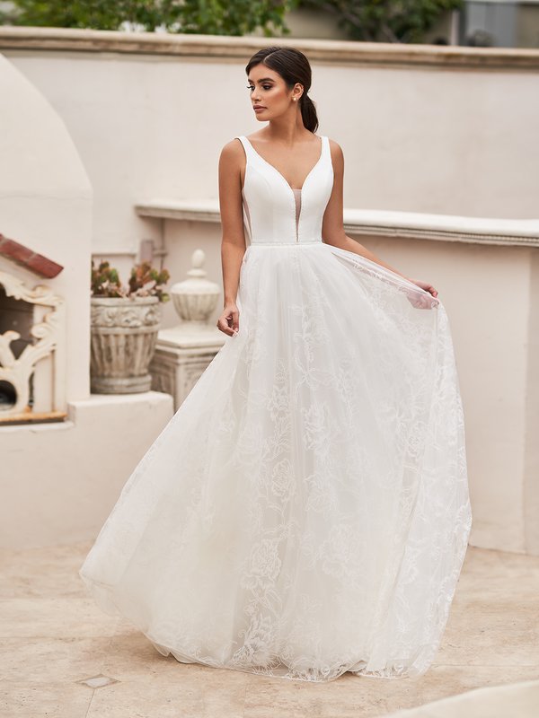 Moonlight Tango T927 embroidered sparkle net A-line skirt with crepe back satin deep beaded V-neck bodice and beaded belt Moonlight Tango T927 embroidered sparkle net A-line skirt with crepe back satin deep beaded V-neck bodice and beaded belt
