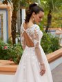 Moonlight Tango T941 Flirty Illusion Keyhole Back Wedding Dress With Buttons Along Zipper And Scattered Botanical Lace Moonlight Tango T941 Flirty Illusion Keyhole Back Wedding Dress With Buttons Along Zipper And Scattered Botanical Lace
