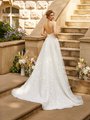 Sexy Open Back Embroidered Sequins Lace Fabric and Crepe Full A-Line Gown Moonlight Tango T959 Sexy Open Back Embroidered Sequins Lace Fabric and Crepe Full A-Line Gown Moonlight Tango T959