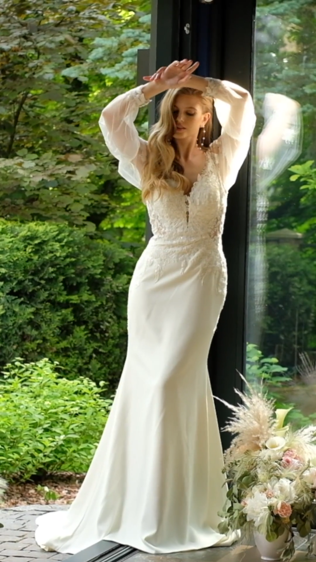 Moonlight Tango T961 Deep V-Neck and Deep Scoop Illusion Back Regal Crepe and Lace Appliques Mermaid Moonlight Tango T961 Deep V-Neck and Deep Scoop Illusion Back Regal Crepe and Lace Appliques Mermaid