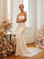 Trendy Strapless Straight Neckline with Illusion Inset Plunge Mermaid Gown Moonlight Tango T964 Trendy Strapless Straight Neckline with Illusion Inset Plunge Mermaid Gown Moonlight Tango T964
