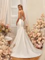 Moonlight Tango T966 Stunning Illusion Scoop Back Mikado and Rose Net Mermaid Wedding Dress