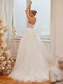 Illusion Open Back Tulle and Beaded Lace Appliques Ball Gown Moonlight Tango T967