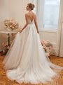 Unlined Deep Illusion V-Back Chantilly Lace and Tulle Full A-Line Gown Moonlight Tango T970 Unlined Deep Illusion V-Back Chantilly Lace and Tulle Full A-Line Gown Moonlight Tango T970