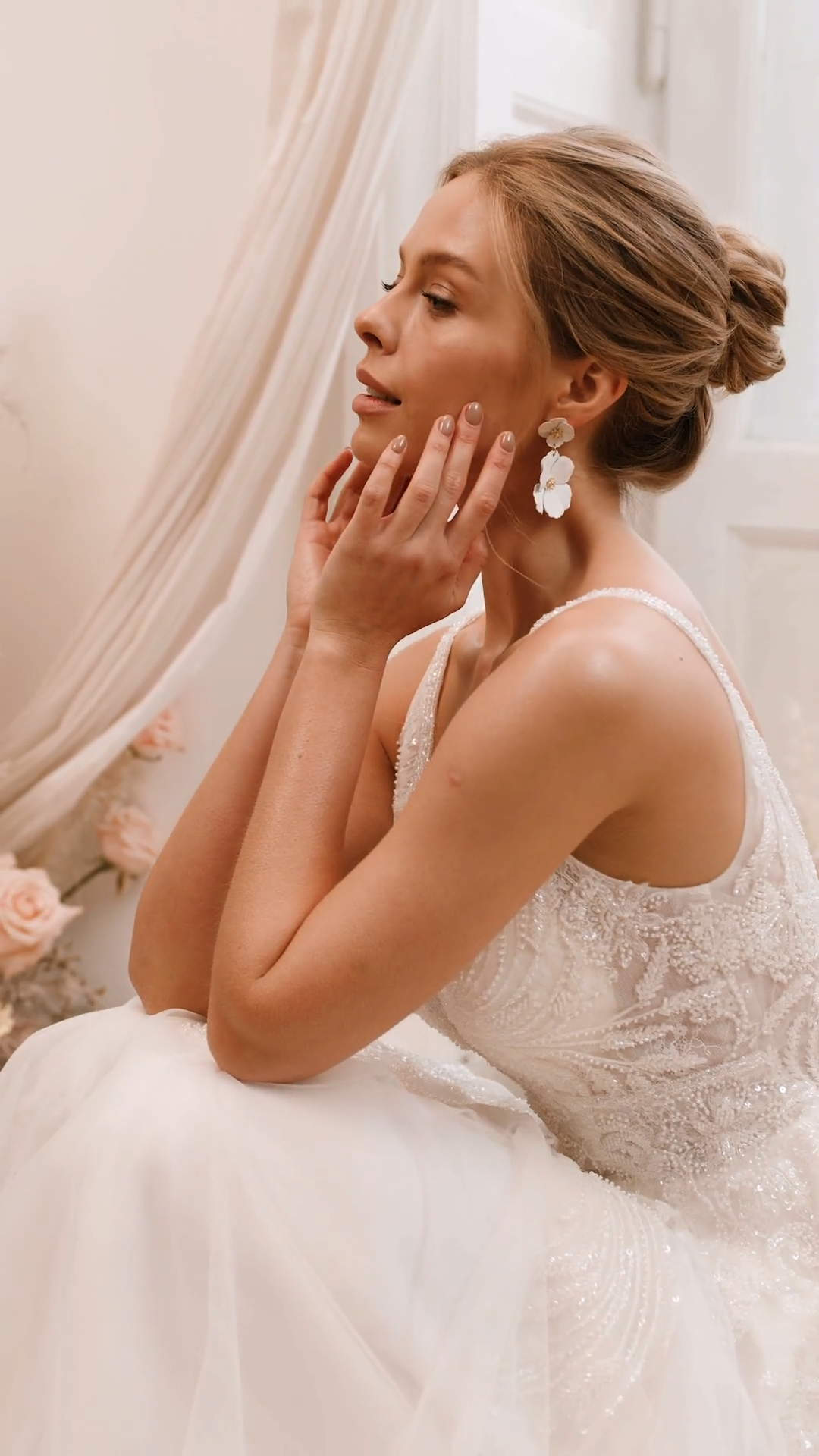 Moonlight Tango T970 Beaded Trimmed Deep V-Neck and Deep Illusion V-Back A-Line Bridal Gown Moonlight Tango T970 Beaded Trimmed Deep V-Neck and Deep Illusion V-Back A-Line Bridal Gown