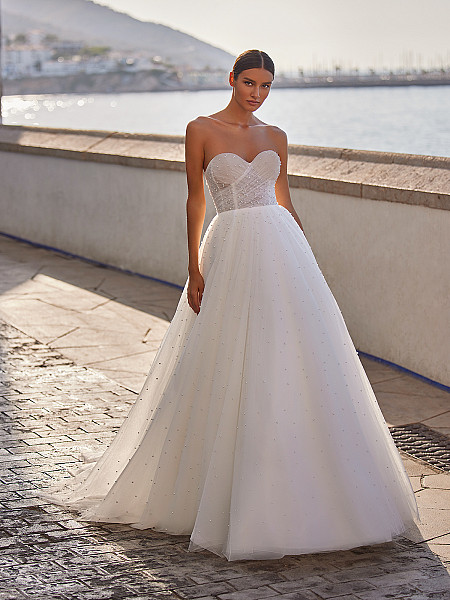 Sheer Bodice Sweetheart Neckline Ball Gown Wedding Dress With Scattered Pearls Sheer Bodice Sweetheart Neckline Ball Gown Wedding Dress With Scattered Pearls