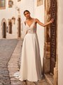 Crepe Full A-Line with Lace Bodice, Deep Sweetheart, and Illusion Inset Front Neckline Wedding Dress Crepe Full A-Line with Lace Bodice, Deep Sweetheart, and Illusion Inset Front Neckline Wedding Dress