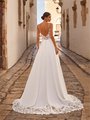Deep Illusion Back Full A-Line Wedding Dress With Beaded Trim Necklines and Side Pockets Deep Illusion Back Full A-Line Wedding Dress With Beaded Trim Necklines and Side Pockets