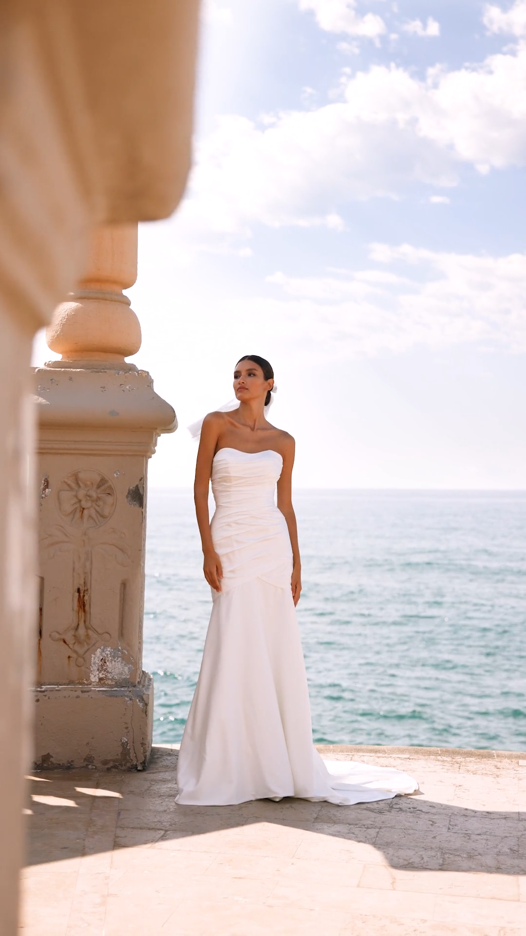 Moonlight Tango T990 Classic Destination Wedding Inspired Strapless Soft Sweetheart Mermaid Gown